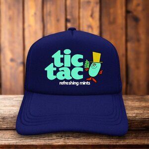 Tic Tac Unisex Trucker Hat Navy Snapback Retro Vintage Mint Candy Baseball Cap